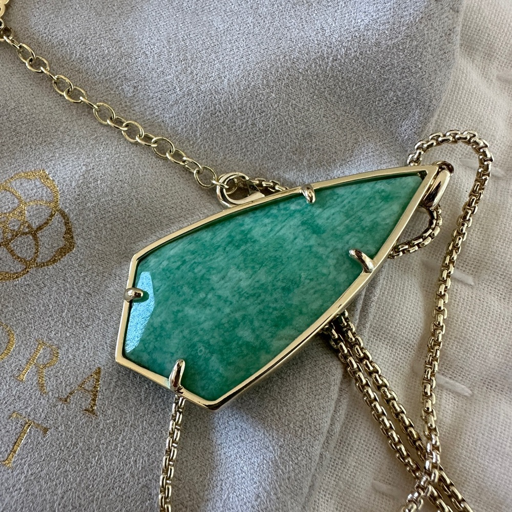 Kendra Scott pendant necklace turquoise Amazonite Great Condition - Picture 6 of 6